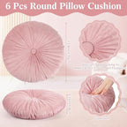 Namalu 6 Pcs 13.8 Inch Floor Cushions for Classroom Seat Cushion Assorted Colored Floor Cushion Velvet Round Throw Pillow Classroom Seating for Kids Adult Preschool Playroom Daycare Nursery Elementary