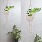 2 Pack 90CM (35inch) Extra Long Macrame Plant Hangers, up to 8 inch Pot Hanging Planter with Patterns, Premium Cotton Rope Crochet Boho Hanging Planter Basket for Indoor & Outdoor Plants(Off-white)