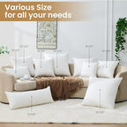 BHZ Euro Throw Pillow Insert, 22x22 Down Feather Alternative Pillow Inserts, Decorative Soft Large Square White Throw Pillows Insert for Couch Bed Dorm Sofa with Breathable Cover