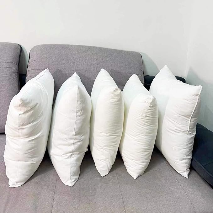 Luxury Pillow Inserts, Pack of 4, 22 x 22 inches Hypoallergenic Ultra Soft White Polyester Microfiber Durable Couch Cushion Fillers