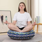 32 inches Meditation Floor Cushion for Adults, 2 Pack Round Large Thick Floor Pillow, Memory Foam Filling, Green