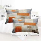 Emvency Set of 2 Orange Beige and Grey Throw Pillow Covers Modern Abstract Painting Decorative Pillow Cases Home Decor Standard Rectangle 12x20 Inches Pillowcases