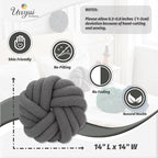 Uvvyui Knot Pillows, 14 Inch Decorative Throw Pillows Round Pillows Cushion, Soft Handmade Knotted Ball Pillow Plush Cushion Home Decor for Bed Couch Living Room (Dark Gray, 14 Inch)