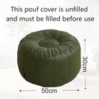 Louis Donné Waterproof Unstuffed Pouf Ottoman for Foot Rest DIY Faux Leather Moroccan Retro Stytle no Filler Cover Storage for Books Home docoration Pet priendly (Only Cover)(Lucky Green)