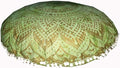 Mandala Barmeri Large Floor Pillow Cover Cushion Meditation Seating Ottoman Throw Cover Hippie Decorative Zipped Bohemian Pouf Ottoman Poufs, Pom Pom Pillow Cases Blue Gold Trishol, 32 inch Round