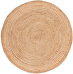 SAFAVIEH Area Rug 3' Round - Cape Cod Collection- Natural Brown, Handmade Braided Flat Weave Jute (CAP252A)