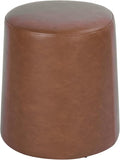 Spatial Order Faux Leather Organic Shape Ottoman (No Lid, Seat Only) | HomePop Home Décor | Round Pouf Foot Rest – Chestnut Faux Leather Faux Leather
