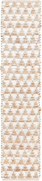 Unique Loom Chindi Jute Collection Area Rug (1' 2" x 6' 1" Table Runner, White/ Natural)