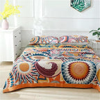 MSGKV Boho Throw Blanket for Bed 60"x80" 100% Cotton Couch Twin Size Blanket Spring Breathable Lightweigh Blankets Home Decor Muslin All Seasons