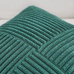 Fancy Homi 2 Packs Teal Samll Decorative Throw Pillow Covers 12x12 Inch with for Couch Bed Sofa, Rustic Farmhouse Boho Home Decor, Soft Corss Patchwork Corduroy Square Cushion Case 30x30 cm