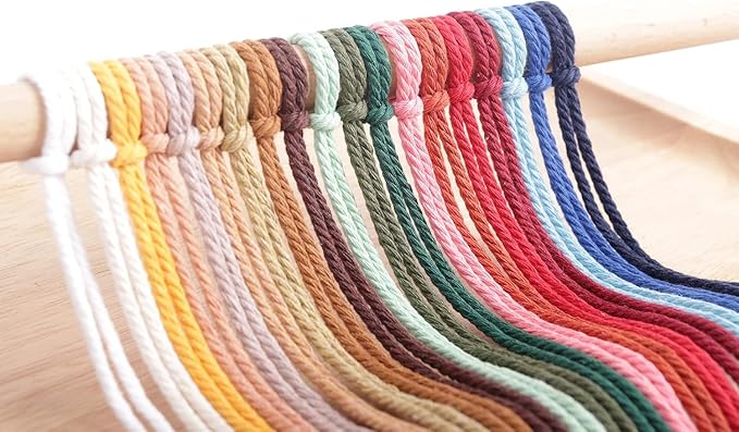 NOANTA Yellowish Brown Macrame Cord 4mm x 109yards, Colored Macrame Rope, Cotton Rope Macrame Yarn, Colorful Cotton Craft Cord for Wall Hanging, Plant Hangers, Crafts, Knitting