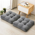 Floor Pillow Set of 2, Memory Foam Floor Cushions for Adults, Large Meditation Pillow for Sitting, 22 x 22 Inches (Square | Grey)