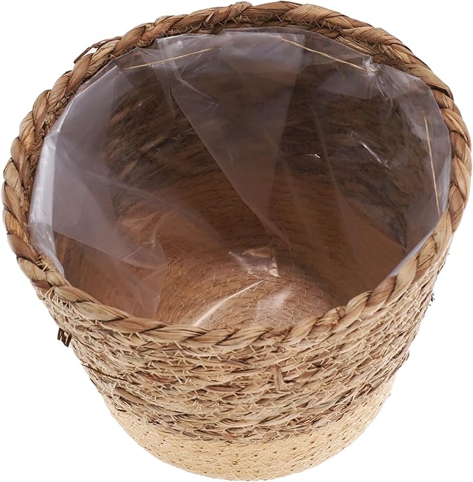 Cabilock Woven Plant Basket for Indoor Decor Hand Woven Seagrass Flower Pot Cover Storage for Home and Garden Versatile Decorative Container for Plants