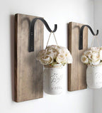 Mkono 10 Pack Iron Wall Hooks for Hanging Plant Lanterns, Plant Hanger Fence Metal Bracket for Bird Feeders, Wind Chimes, Mason Jar Sconces, Light Outdoor Indoor Rustic Home Decor, 3 Inch
