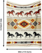 Western Throw Blanket, Cowboy Soft Cozy and Warm Couch Blankets Gift for Western Lover, Decorative Blankets for Sofa Couch Bed, Beige Brown 50×60 inches