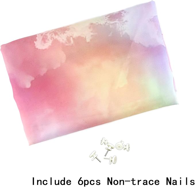 HVEST Pink Cloud Tapestry for Bedroom Rainbow Pastel Blue Sky Ceiling Tapestries Aesthetic Nature Landscape Tapestry for Living Room Girls Room Dorm, 60L x 80W Inches