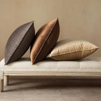 MIULEE Brown Velvet Throw Pillow Covers 24x24 Soft Decorative Solid Square Euro Sham Cushion Cases Pack of 2 Modern Luxury Home Decor for Couch, Sofa, Bedroom