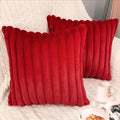 2 Pack 16x16 Pillow Cover Velvet Pillow Covers, Faux Fur Square Throw Pillow Covers for Living Room Decorations Throw Pillow Case, Throw Pillow Cover Cushion Cover for Home Sofa Bedroom Car, Red