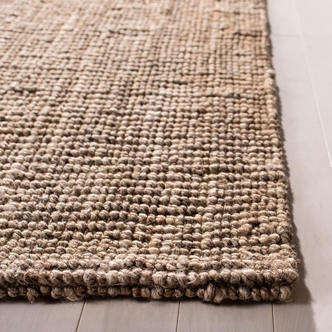 SAFAVIEH Natural Fiber Collection Square Rug - 7' Square, Grey, Farmhouse Design, Ideal for High Traffic Areas in Bedroom, Dining Room & Kitchen (NF808F-7SQ)