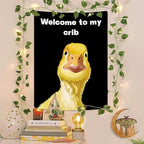 Funny Tapestries Welcome To My Crib Flag Funny Tapestry 3x4Ft Indoor Outdoor Wall Art Tapestry for Bedroom Teens Room Decoration Living Room Bedroom Decorations Cool Stuff for Your Room Decor