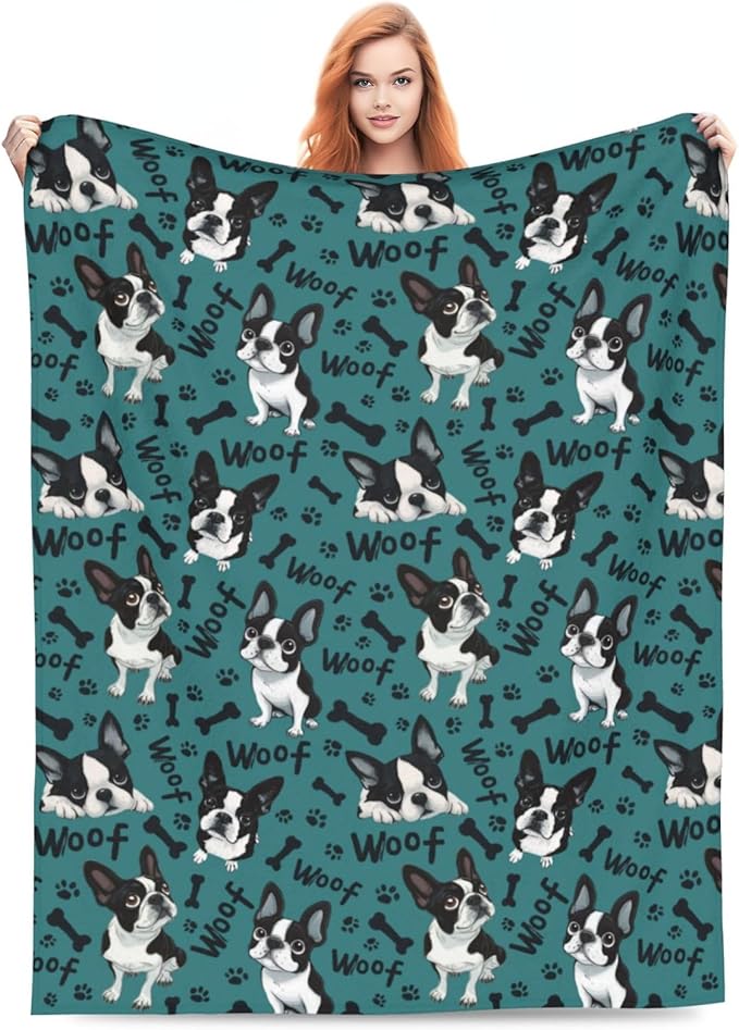 Dog Throw Blanket Soft Flannel Blanket 60"x50" in Bed Blanket Home Decor for Room Sofa Couch All Season