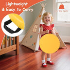 Costzon 6-Piece 14 inch Kids Floor Cushion, 2.5" Thick Waterproof Daycare Preschool Round Foam Cushion with Handle for Toddlers, Soft Flexible Seating for Classroom, Home, Kindergarten or Nursery