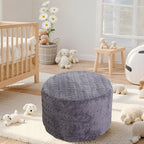 Asuprui Round Footstool Ottoman, 20x14 Inches Multi-Functional Modern Foot Stool,Floor Poufs, Sofa Footrest Extra Seating for Living Room, Entryway, Hallways and Bedrooms (Gray)