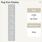 Hallway Runner Rug 3x16 - Vintage Non Slip Washable 16ft Kitchen Runner for Entrance Soft Long Carpet Runners for Living Room Bedroom Dining Room, Grey