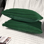 2 Pack 12x20 Pillow Cover Velvet Pillow Covers, Faux Fur Oblong Throw Pillow Covers for Living Room Decorations Throw Pillow Case, Throw Pillow Cover Cushion Cover for Sofa Bedroom Car, Dark Green