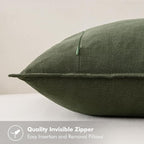MIULEE Decorative Linen Euro Sham Pillow Covers 28x28 Inch Dark Olive Green Boho Farmhouse Neutral Spring Couch Throw Pillows for Bed Pack of 2 Accent Modern Pillowcase Sofa Livingroom Home Decor