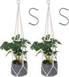 2 Pcs Hanging Planter Macrame Plant Hanger with Metal Ring Plant Holder Hanging for Indoor Plants Boho Home Decor Decorative Braided Cotton Rope Flower Pot Holder