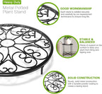 Plant Stand Indoor Outdoor, 2 Pack 15" Tall Flower Pot Stand, Round Metal Corner Plant Stand for Flower Pot, Rustproof Flower Plant Holder for Home, Garden, Patio, Plant Lovers, Housewarming
