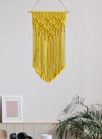 Winterdemoon Handmade Cotton Home Decor Macrame Wall Hanging Yellow