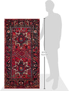 SAFAVIEH Vintage Hamadan Collection Accent Rug - 2'7" x 5', Red & Multi, Traditional Persian Design, Non-Shedding & Easy to Clean, Ideal for Front Door, Kitchen, Entryway, Foyer (VTH211A)