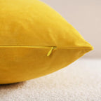 Euro Sham Covers 24x24 Yellow: Pack of 2 Cozy Soft Velvet Square Modern Luxury Decorative Throw Pillow Cases for Sofa Couch Living Room Bed Home Decor