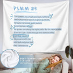 LIANGW Bible Verses Christian Tapestry, Inspirational Christian Tapestry for Women, Bible Blue Bow Aesthetic for Girls Bedroom or Dorm Room， Based Blue Room Decor Aesthetic 50x60 inches