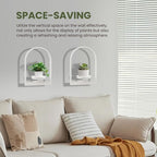 Wall Planters for Indoor Plants Window Plant Shelves Set of 2, White Wall Plant Holder - Premium Metal Hanging Plant Holder for Indoor Outdoor Decor