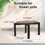 Plant Stand Indoor, Heavy Duty Sturdy Metal Plant Holder, Wooden plant Stool, Single Plant Pot Stand Low Short Planter Stand Fit 5-12 Inch Pot