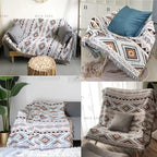 Lqprom Boho Throw Blankets Knit Bed Blankets with Tassel Aztec Western Throws Cover Farmhouse Decor for All Season Sofa Couch Chair Outdoor Camping Picnic Tent Beach Car Traveling 51"x71"