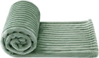 MIULEE Fleece Blanket, Durable Plush Fuzzy Extra Soft Warm Cozy Sage Green Striped Flannel Throw Blanket for Couch Sofa Bed 30"x40"