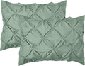 Elegant Comfort 2-Pack Sham Set Pinch Pleat Design, 1500 Premium Hotel Quality Microfiber, Stylish Design-Easy Care, Wrinkle and Stain Resistant, 2-Piece Sham Set, Pleated Standard/Queen, Smoke Green