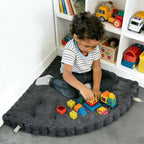 Fan-Shaped Floor Cushion Corner Nook Floor Pillow, Meditation Cushion for Sitting or Yoga, Kids Play Cushions Thick for Indoor or Outdoor Seating 20"*20" Gray