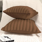 2 Pack 22x22 Pillow Cover Velvet Pillow Covers, Faux Fur Square Throw Pillow Covers for Living Room Decorations Throw Pillow Case, Throw Pillow Cover Cushion Cover for Sofa Bedroom Car, Brown