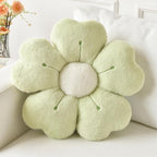 Flower Pillow, Flower Shaped Pillow Decorative Throw Pillows for Bed Couch, Cute Daisy Pillow Dorm Decor Floor Seating Cushion (Green, 15 Inches)