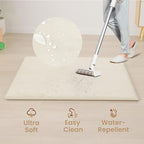 Baby Play Mat for Floor,1.3" Thick Elasti-Foam 50"×50" Playpen Mat for Tummy Time,Water Repellent Soft Coral Velvet for Toddler,Infant,Kids,Non-Slip Backing Safe for Crawling(Cream)