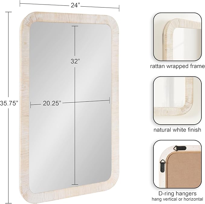 Kate and Laurel Rahfy Rectangle Framed Wall Mirror