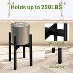 2 Pack Bamboo Plant Stands, Adjustable Plant Stand Indoor, Mid Century Modern Plant Stand, Plant Holder for Living Room, Balcony Fits 8 to 12 Inches Pots (Black)