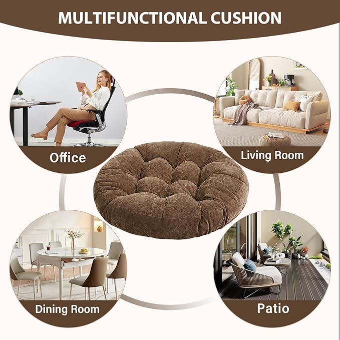 Tiita Outdoor Cushions Square Floor Pillow Thicken Tufted Seat Pad Large Floor Cushion for Yoga Meditation Living Room