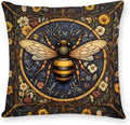 YOU FOUND ME William Morris Abstract Vintage Floral Bee Design Velvet Throw Pillow Covers Home Decor, Retro Art Decor Pillowcase Cushion Cover for Bed Sofa Living Room, Square 18x18inch (Bee)