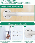 Plant Haning Rod, Hanging Planters for Indoor Plants with 6 Chains, Wall Plant Hanging Bar for Window Celling, 65.7 Inch, Metal White, Pots Not Included